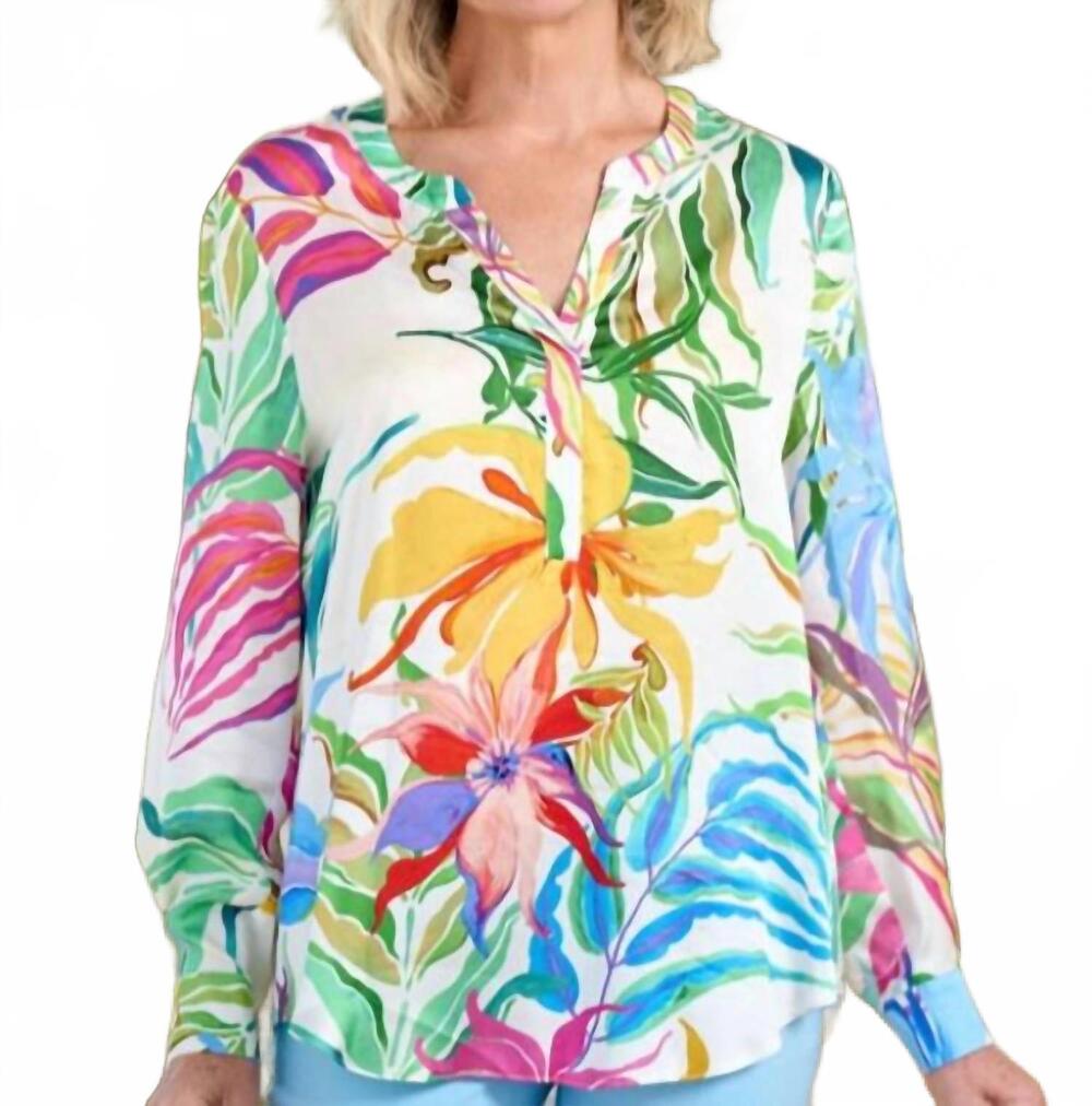 NEW ROBELL hannah boho bloom blouse in light orange